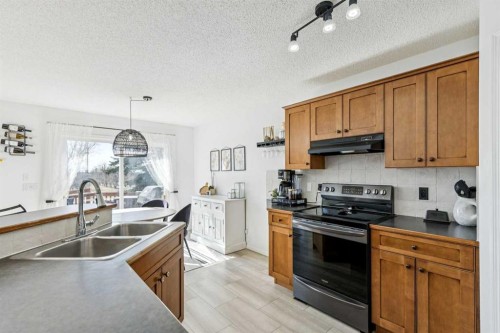 214 Cougarstone Circle Sw, Calgary, AB - Indoor Photo Showing Kitchen With Double Sink