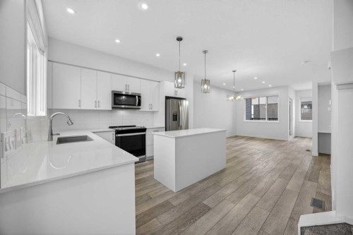 882 Cornerstone Boulevard Ne, Calgary, AB - Indoor Photo Showing Kitchen With Stainless Steel Kitchen With Upgraded Kitchen