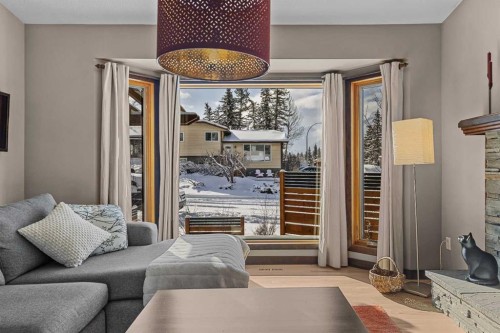 100 Settler Way, Canmore, AB - Indoor Photo Showing Living Room