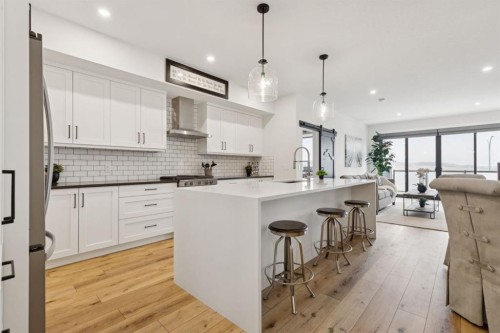 220 Precedence View, Cochrane, AB - Indoor Photo Showing Kitchen With Upgraded Kitchen