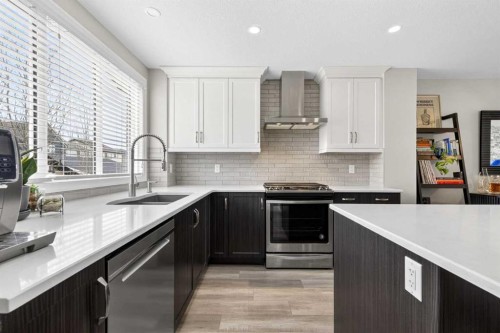 261 Masters Road Se, Calgary, AB - Indoor Photo Showing Kitchen With Double Sink With Upgraded Kitchen
