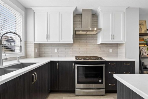261 Masters Road Se, Calgary, AB - Indoor Photo Showing Kitchen With Double Sink With Upgraded Kitchen