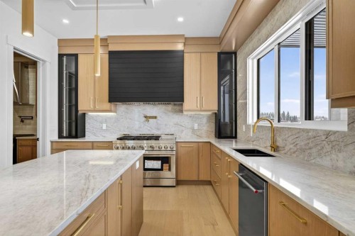 960 South Shore Terrace, Chestermere, AB - Indoor Photo Showing Kitchen With Double Sink With Upgraded Kitchen