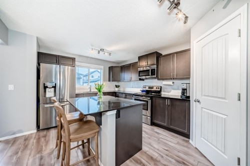 44 Legacy Crescent Se, Calgary, AB - Indoor Photo Showing Kitchen With Stainless Steel Kitchen With Double Sink With Upgraded Kitchen