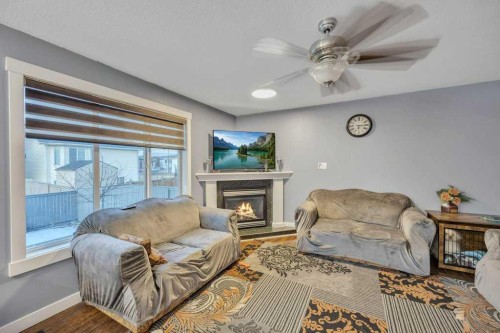 107 Taracove Landing Ne, Calgary, AB - Indoor Photo Showing Living Room With Fireplace