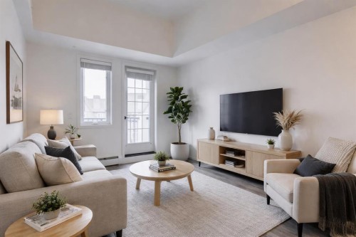 407-140 Mahogany Street, Calgary, AB - Indoor Photo Showing Living Room