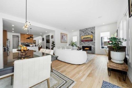 44 Ranchers Way, Okotoks, AB - Indoor Photo Showing Living Room With Fireplace