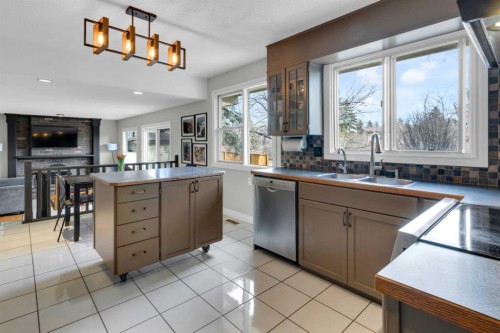 356 Cannington Place Sw, Calgary, AB - Indoor Photo Showing Kitchen With Double Sink