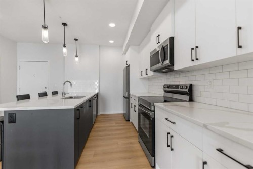 6403-20295 Seton Way Se, Calgary, AB - Indoor Photo Showing Kitchen With Upgraded Kitchen