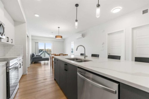 6403-20295 Seton Way Se, Calgary, AB - Indoor Photo Showing Kitchen With Double Sink With Upgraded Kitchen