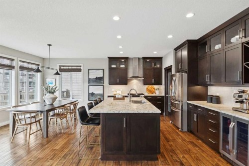 200 Aspen Summit View Sw, Calgary, AB - Indoor Photo Showing Kitchen With Stainless Steel Kitchen With Double Sink With Upgraded Kitchen