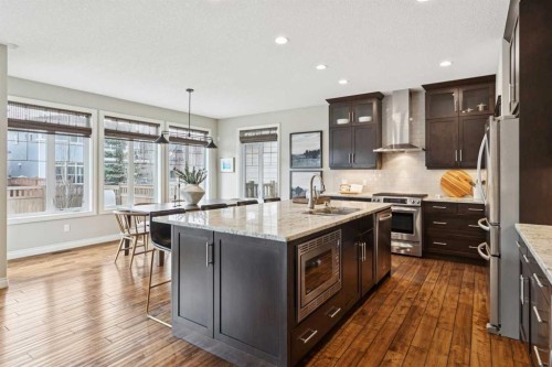 200 Aspen Summit View Sw, Calgary, AB - Indoor Photo Showing Kitchen With Stainless Steel Kitchen With Upgraded Kitchen