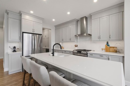 743 Seton Circle Se, Calgary, AB - Indoor Photo Showing Kitchen With Upgraded Kitchen