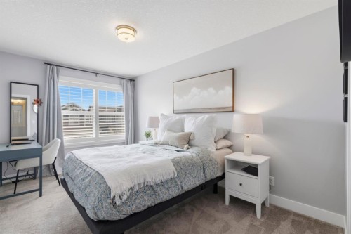 743 Seton Circle Se, Calgary, AB - Indoor Photo Showing Bedroom