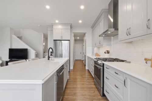 743 Seton Circle Se, Calgary, AB - Indoor Photo Showing Kitchen With Upgraded Kitchen