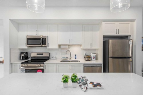 628 Copperstone Manor Se, Calgary, AB - Indoor Photo Showing Kitchen With Stainless Steel Kitchen With Upgraded Kitchen