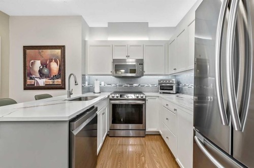 244-52 Cranfield Link Se, Calgary, AB - Indoor Photo Showing Kitchen With Upgraded Kitchen