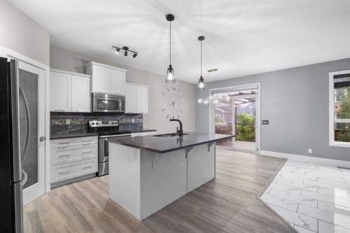 156 Rainbow Falls Heath, Chestermere, AB - Indoor Photo Showing Kitchen With Stainless Steel Kitchen With Upgraded Kitchen