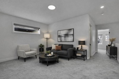 26 Amblehurst Path Nw, Calgary, AB - Indoor Photo Showing Living Room