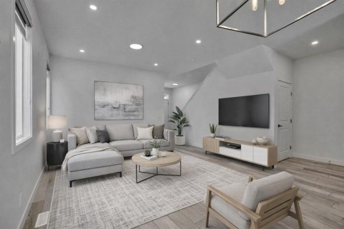 26 Amblehurst Path Nw, Calgary, AB - Indoor Photo Showing Living Room