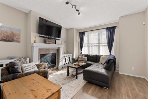 159 Evansborough Crescent Nw, Calgary, AB - Indoor Photo Showing Living Room With Fireplace