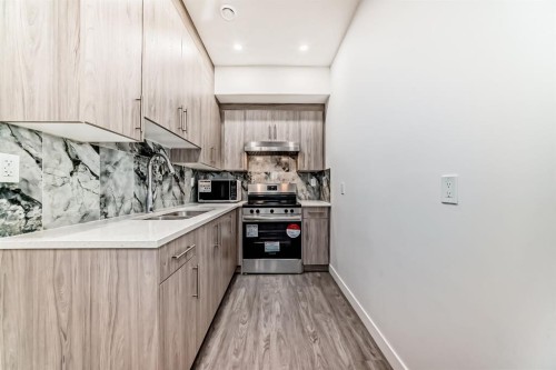 127 Saddlecrest Grove Ne, Calgary, AB - Indoor Photo Showing Kitchen With Double Sink