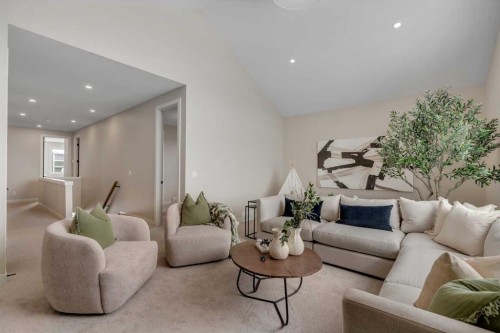 47 Sundown Crescent, Cochrane, AB - Indoor Photo Showing Living Room