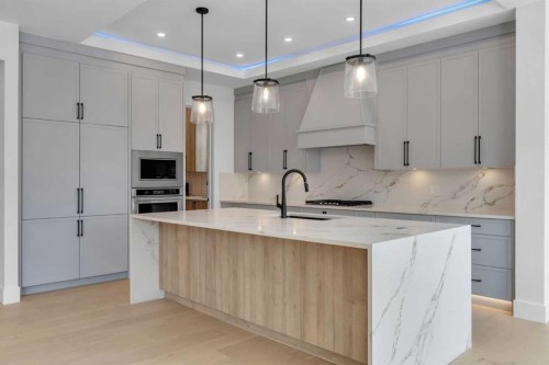 223 Kinniburgh Loop, Chestermere, AB - Indoor Photo Showing Kitchen With Upgraded Kitchen