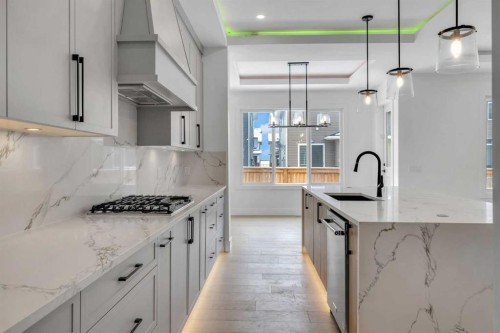 223 Kinniburgh Loop, Chestermere, AB - Indoor Photo Showing Kitchen With Upgraded Kitchen
