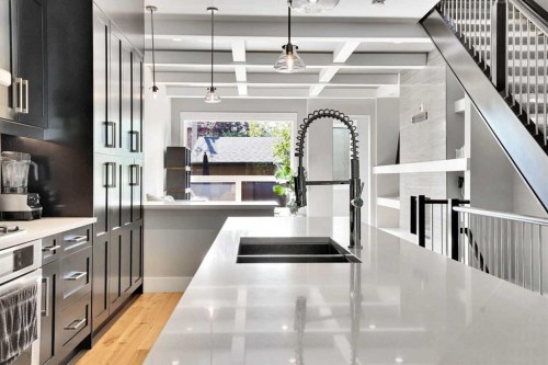 235 11 Avenue Ne, Calgary, AB - Indoor Photo Showing Kitchen With Double Sink With Upgraded Kitchen