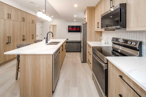 912 15 Avenue Ne, Calgary, AB - Indoor Photo Showing Kitchen With Double Sink With Upgraded Kitchen