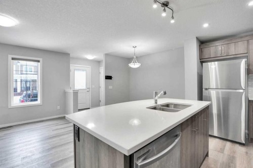 214 Cityside Grove Ne, Calgary, AB - Indoor Photo Showing Kitchen With Double Sink