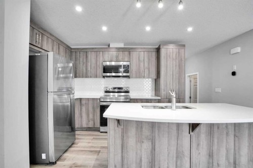214 Cityside Grove Ne, Calgary, AB - Indoor Photo Showing Kitchen With Double Sink With Upgraded Kitchen