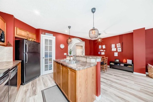 223 Auburn Bay Heights Se, Calgary, AB - Indoor Photo Showing Kitchen With Double Sink