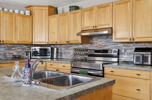 119 3 Avenue West, Hussar, AB - Indoor Photo Showing Kitchen With Double Sink