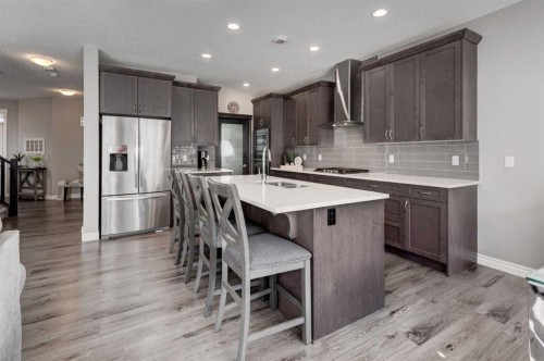 255 Riviera Way, Cochrane, AB - Indoor Photo Showing Kitchen With Upgraded Kitchen