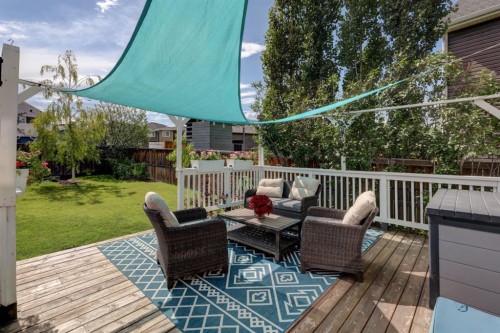 46 River Heights Boulevard, Cochrane, AB - Outdoor With Deck Patio Veranda With Exterior