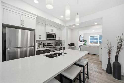 171 Wolf Creek Avenue Se, Calgary, AB - Indoor Photo Showing Kitchen With Double Sink With Upgraded Kitchen