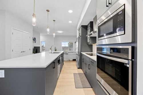 617-20295 Seton Way Se, Calgary, AB - Indoor Photo Showing Kitchen With Upgraded Kitchen