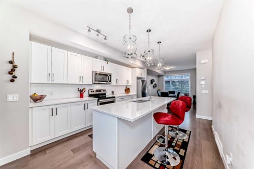342 Redstone Boulevard Ne, Calgary, AB - Indoor Photo Showing Kitchen With Double Sink With Upgraded Kitchen
