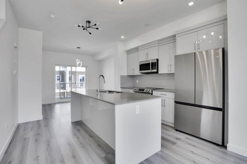 239 Saddlepeace Crescent Ne, Calgary, AB - Indoor Photo Showing Kitchen With Stainless Steel Kitchen With Upgraded Kitchen