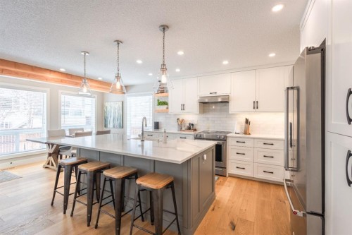 77 Weston Way Sw, Calgary, AB - Indoor Photo Showing Kitchen With Stainless Steel Kitchen With Upgraded Kitchen