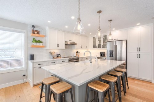 77 Weston Way Sw, Calgary, AB - Indoor Photo Showing Kitchen With Stainless Steel Kitchen With Upgraded Kitchen