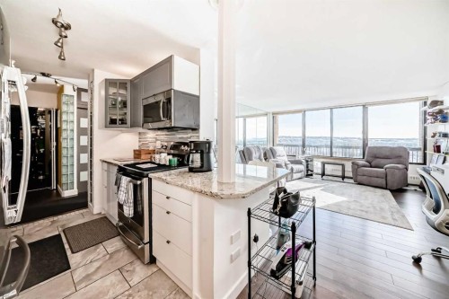 #912-8604 48 Avenue Nw, Calgary, AB - Indoor Photo Showing Kitchen With Upgraded Kitchen
