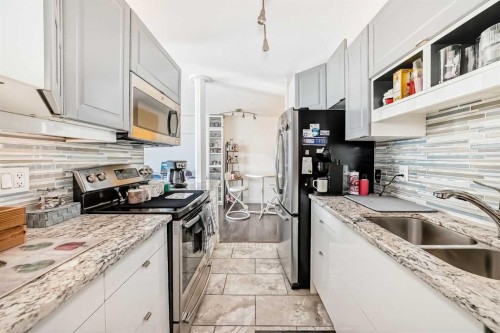 #912-8604 48 Avenue Nw, Calgary, AB - Indoor Photo Showing Kitchen With Double Sink