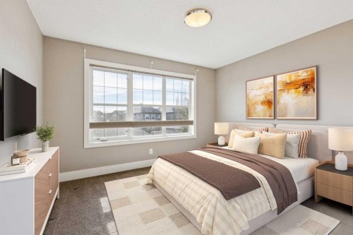 442 Quarry Park Boulevard Se, Calgary, AB - Indoor Photo Showing Bedroom