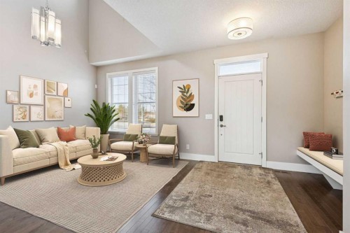 442 Quarry Park Boulevard Se, Calgary, AB - Indoor Photo Showing Living Room