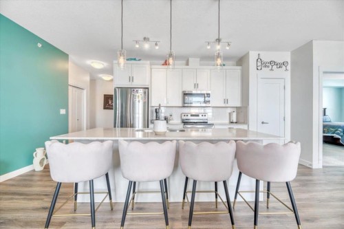 408-35 Walgrove Walk Se, Calgary, AB - Indoor Photo Showing Kitchen With Stainless Steel Kitchen With Upgraded Kitchen