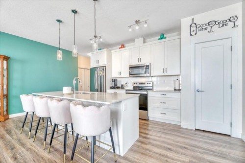 408-35 Walgrove Walk Se, Calgary, AB - Indoor Photo Showing Kitchen With Stainless Steel Kitchen With Upgraded Kitchen