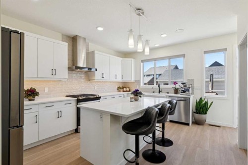 87 Setonstone Landing Se, Calgary, AB - Indoor Photo Showing Kitchen With Double Sink With Upgraded Kitchen